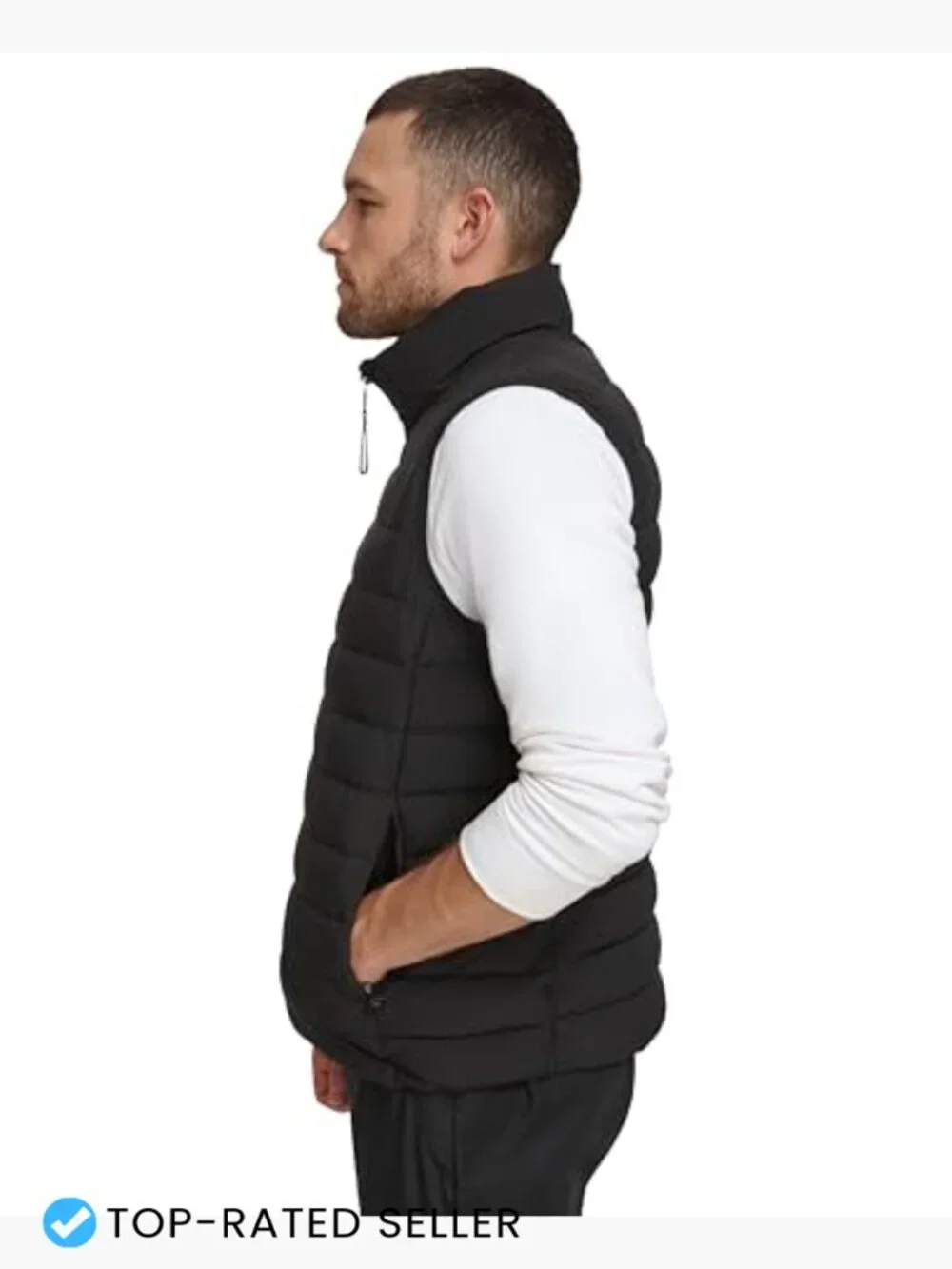 Quilted Puffer Vest Lightweight Insulated Zip Front Sleeveless Classic Layering
